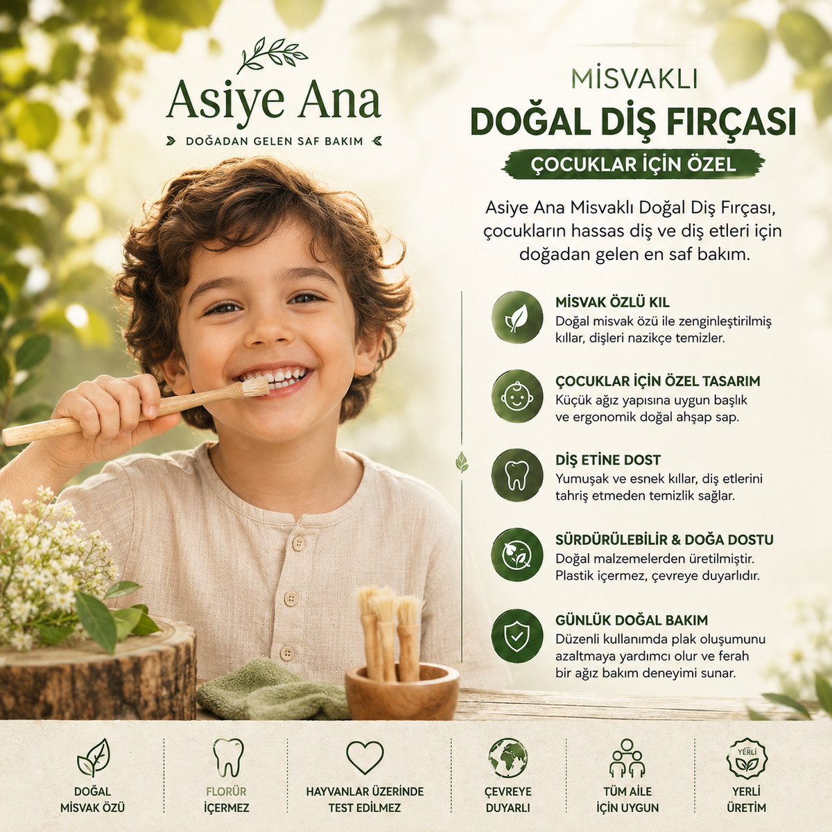 ASİYE ANADAN™ Misvaklı Çocuk Diş Fırçası